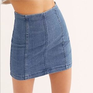 free people denim mini skirt (modern femme)